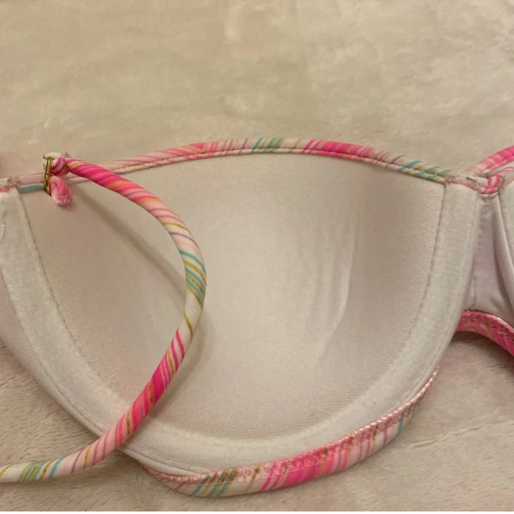 Victoria's Secret Pink and Green Chevron Bikini